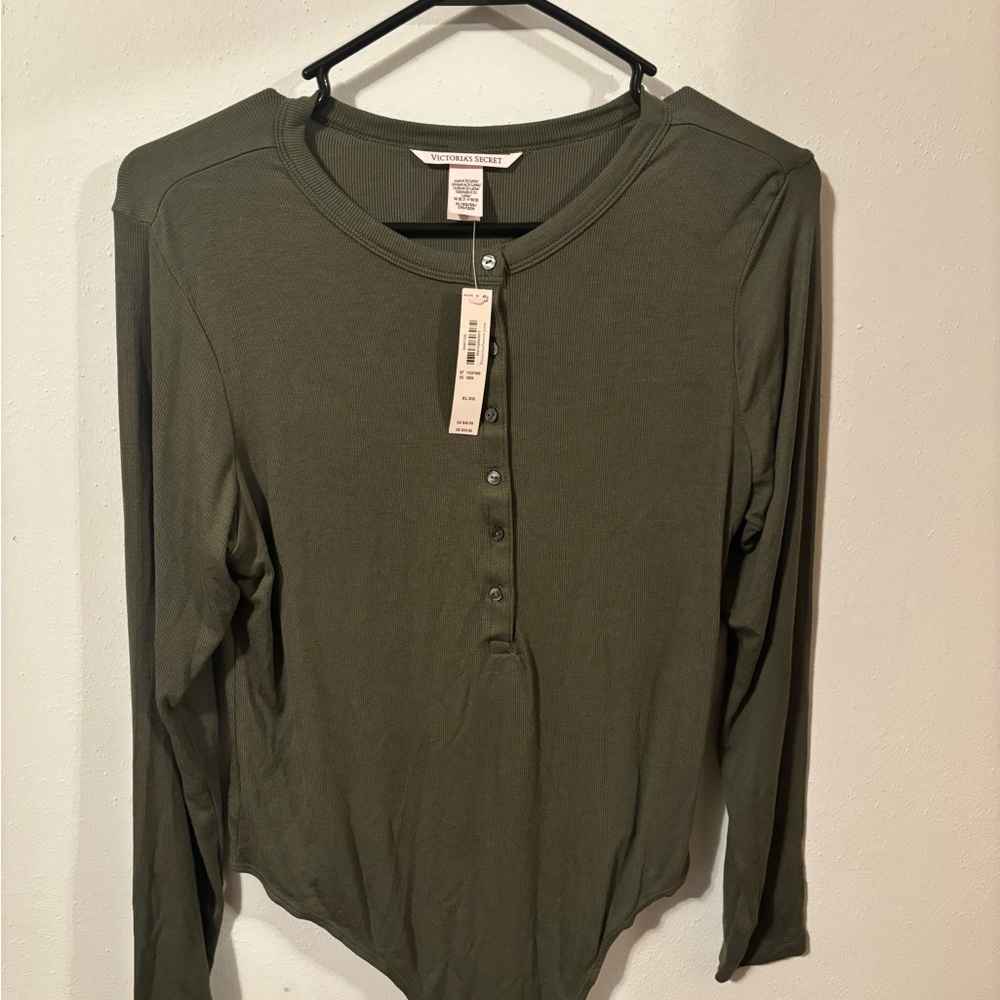 Victoria's Secret Olive Long Sleeve Bodysuit